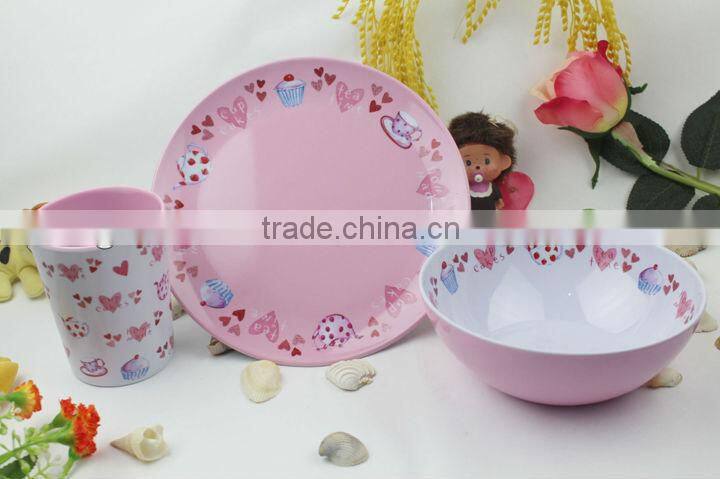 kids melamine printed dinner set