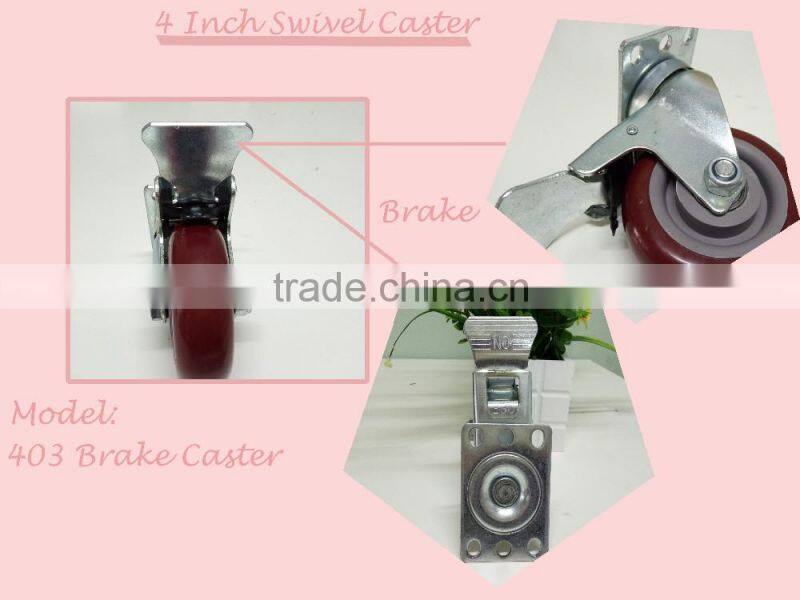JY-403|Durable stainless steel caster|Retractable swivel caster|Rustless rubber-coated movable caster