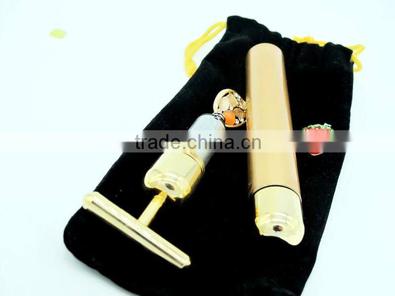 Mamufacturer hot seller Beauty Bar 24k Golden Pulse Facial Massager