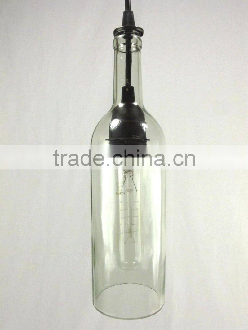 Decorative Wine Glass Bottle With Pendant Lamp-Bar/Club/Restaurant Counter Light