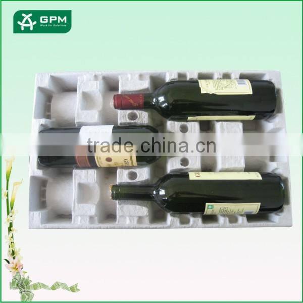 Biodegradable cheap paper pulp wine box for 375ml bottle