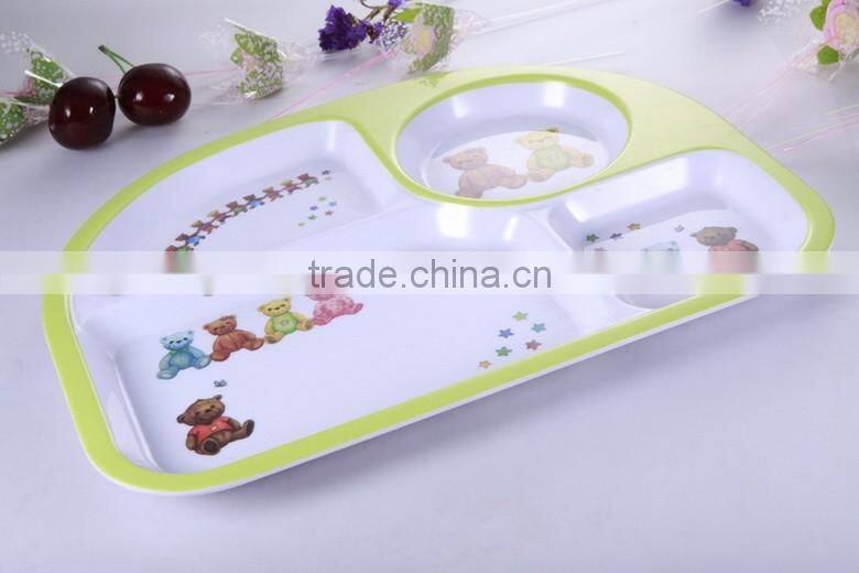 Simply Style 4 Compartments Snack Tray/melamine Dinner Plate for children, melamine dinner plates for dinning room