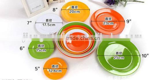 Cheap 8 inch plastic dinner melamine plate for party wedding