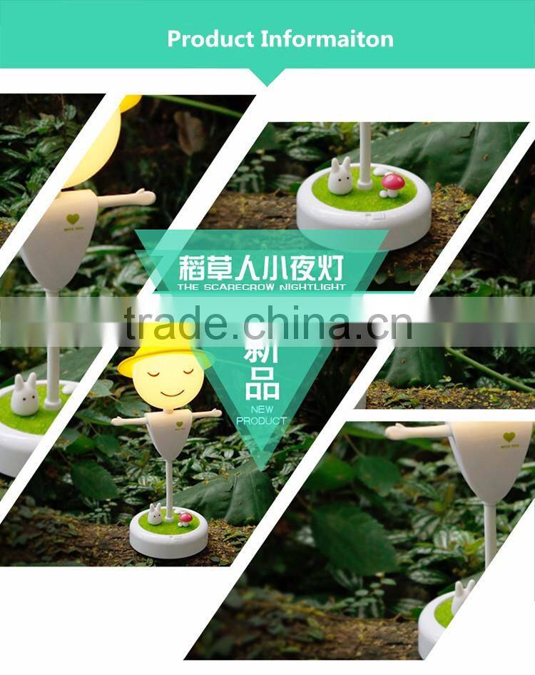 3D Scarecrow Kid's Night Light with Power Bank USB Rechargeable LED Table Lamp