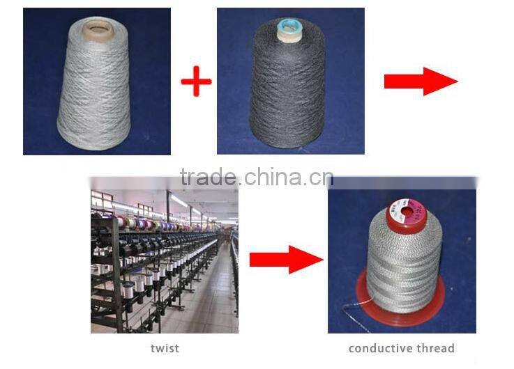 Superior quality 420D conductive thread in grey