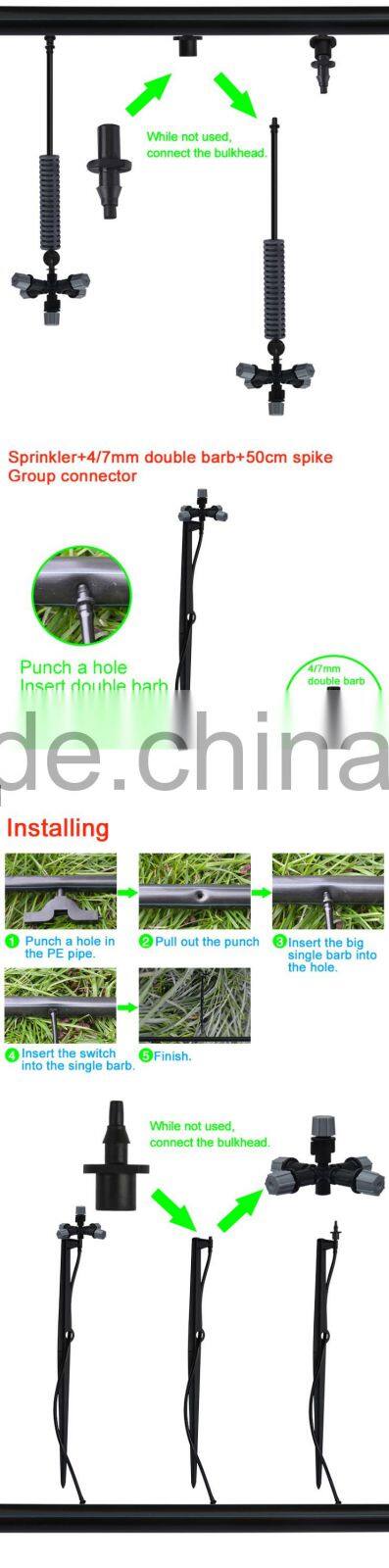 5 way atomizer mist sprinkler,high performance water sprinkler