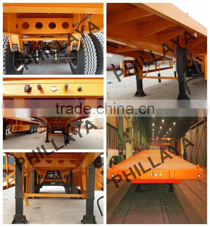 China New 40T 3 Axle Drop Deck Trailer for Container Transport