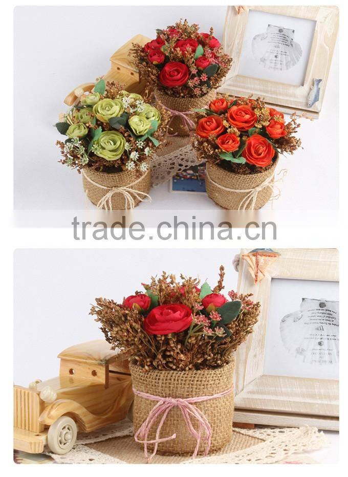 European style silk flowers artificial roses for wedding decor
