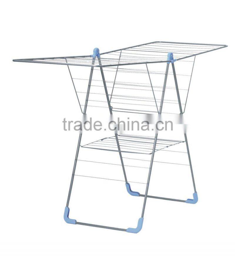 Double rods garment telescopic drying rack