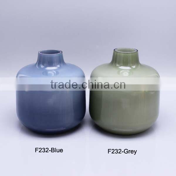 Mouthblown Glass Flower Vase, Narrow Mouth Vase