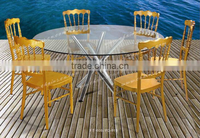 Round dining table and chairs