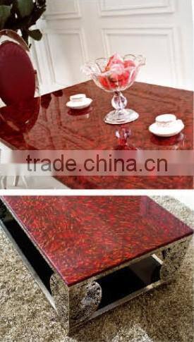 Cheap stainless steel marble top tv stand E348