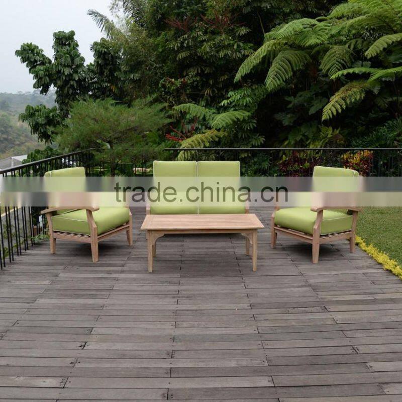 2016 Deep seating comfortable teak wood sofa design outdoor furniture
