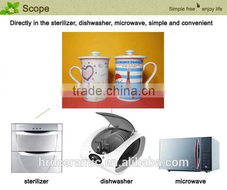 Restaurant Crockery hotel white porcelain Ceramic mug set with lids