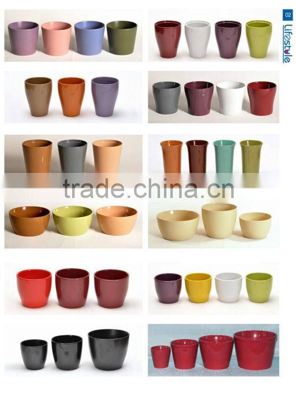 Solid Color Cracked Flower Pot