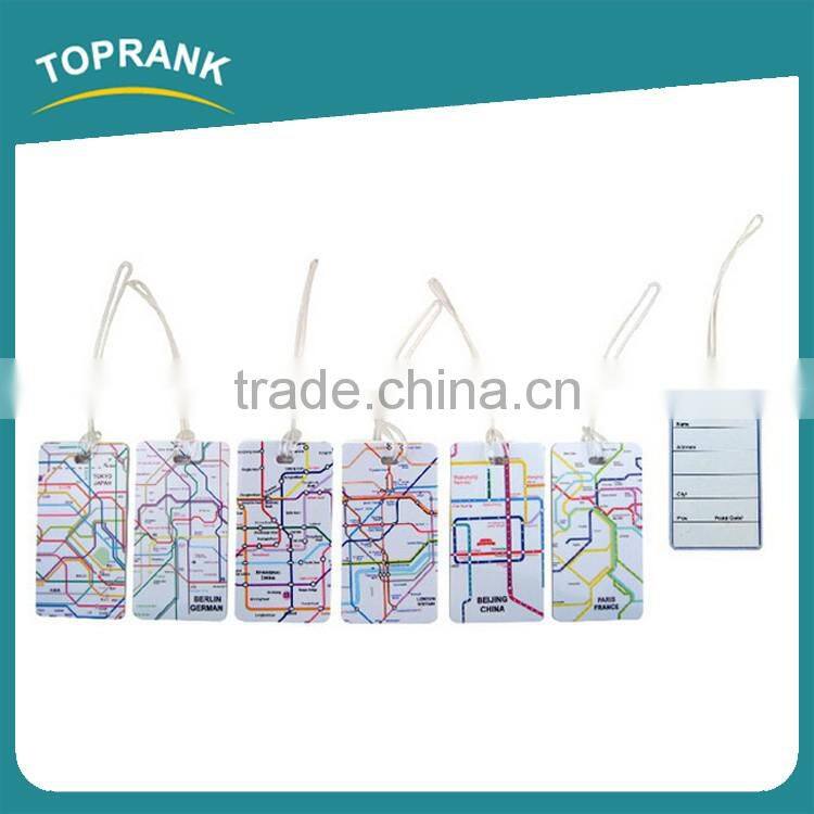 Toprank Wholesale Subway Line Printing Luggage Tag Baggage Tag PVC Travel Blank Airline Luggage Tag