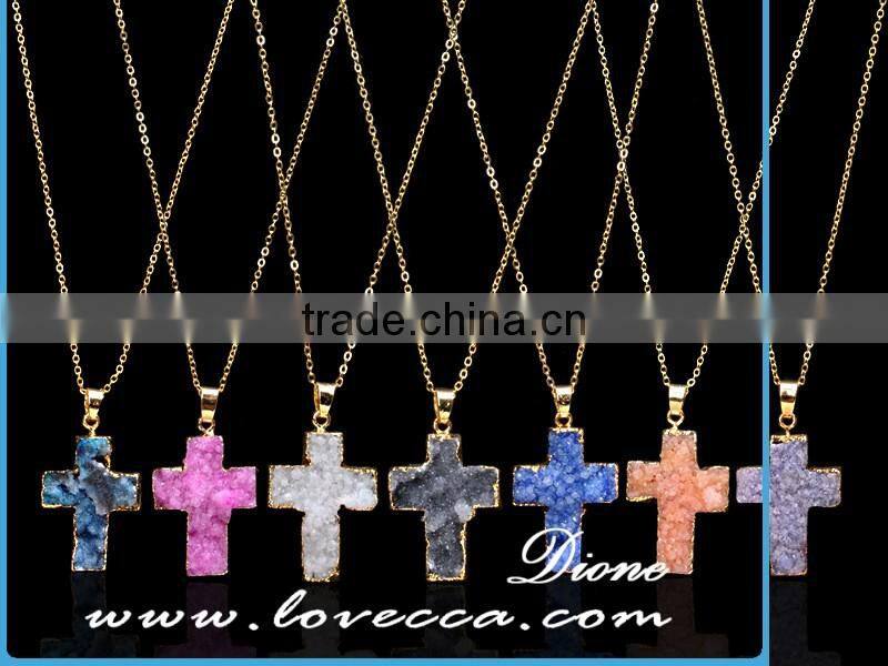 Blue druzy agate jewellery Various design simple agate druzy pendants