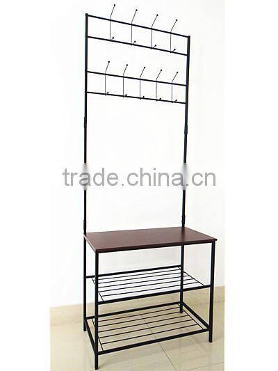 Metal Wood Entryway Bench Storage standing Hallway Umbrella Hat coat Shoe rack