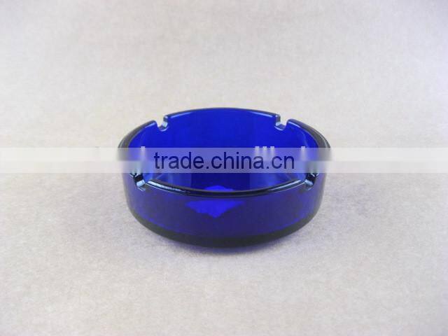 beautiful blue glass ashtray