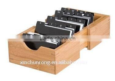 expandable bamboo name card holder