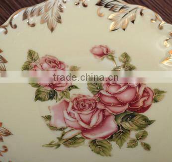 New Porcelain ivory color rose tea cup and saucer set for tea coffee