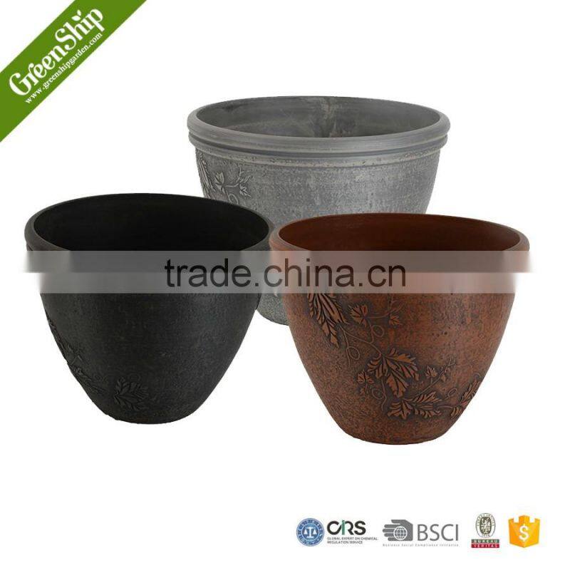 Colorized plastic flower pot eco-friendly round plant pots hot sale