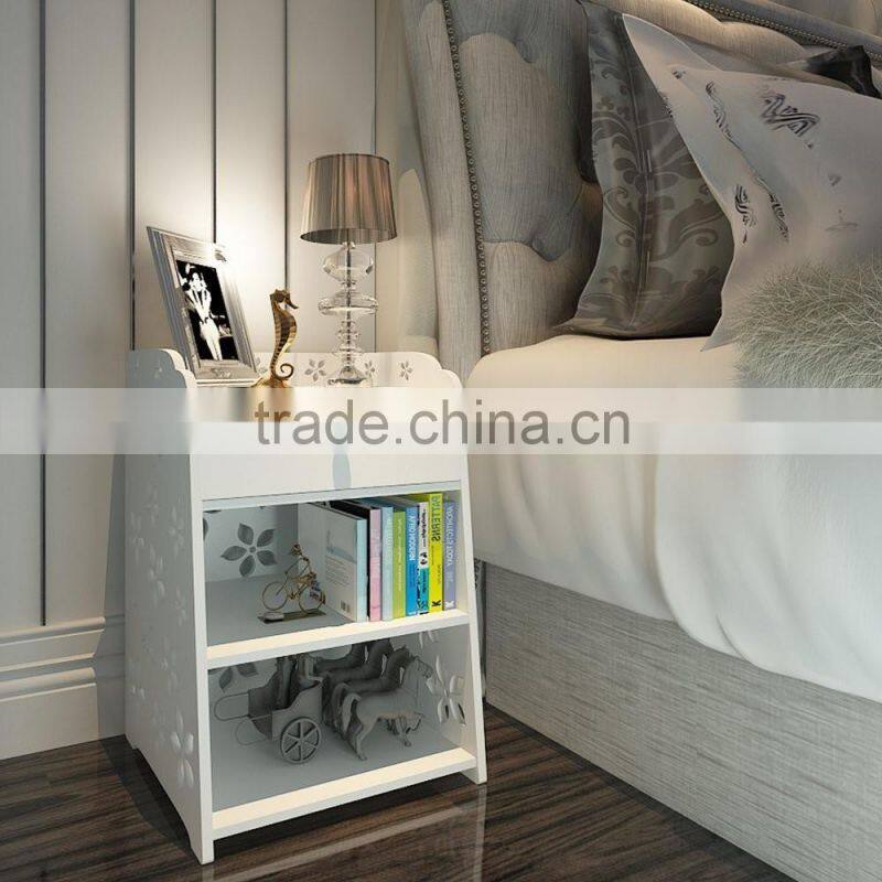 new Modern Simple High Gloss Jane European Style Storage Cabinet with a Drawer , White Carved Night Stand, bedside table