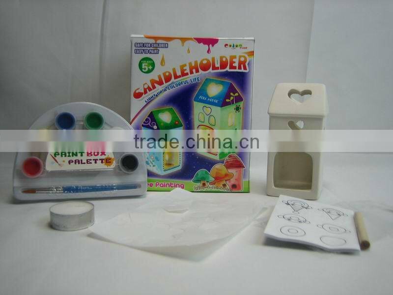 factory DIY Coloring Ceramic House Shape Candlehoder