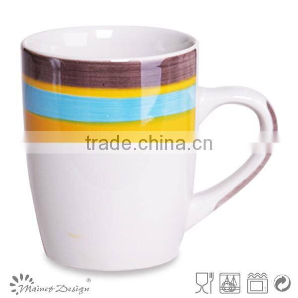 embossed handpainting new design stoneware coffee mug