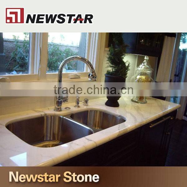 Engineered stone quartz calacatta white stone countertop for kitchen and bathroom