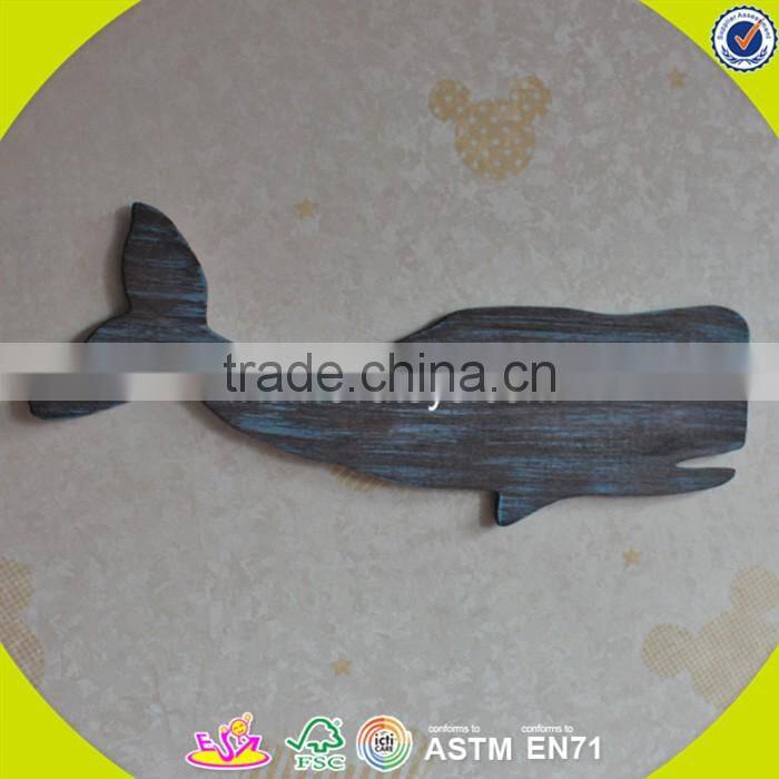 2017 New design home decoration wooden wall decor top fashion whale shape wooden wall decor W09D017