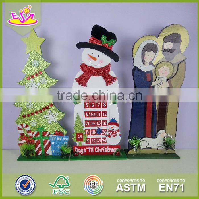 2017 New design wooden christmas decorations cube wooden christmas decorations fashionable wooden christmas decorations W09D007