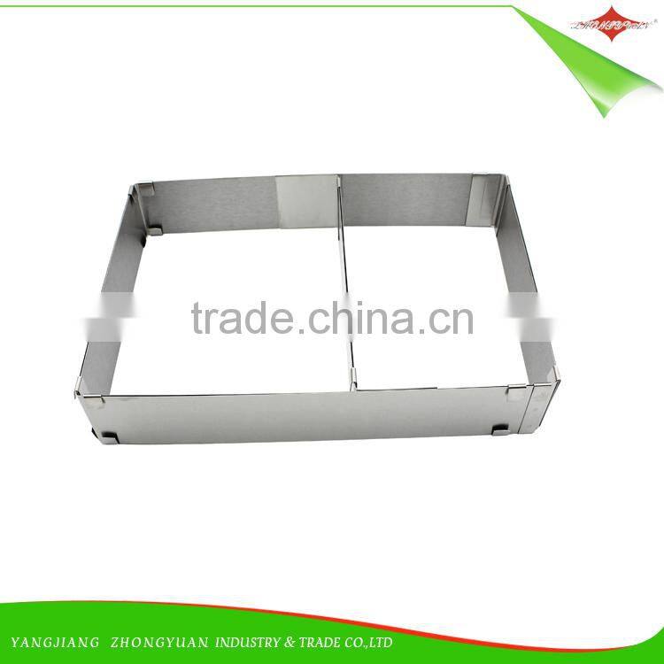 ZY-F1401 pratical adjustable stainless steel square mousse cake mold