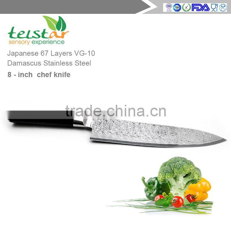 2017High quality Japanese VG10 Damascus 8 inch chef Knife with Micarta handle