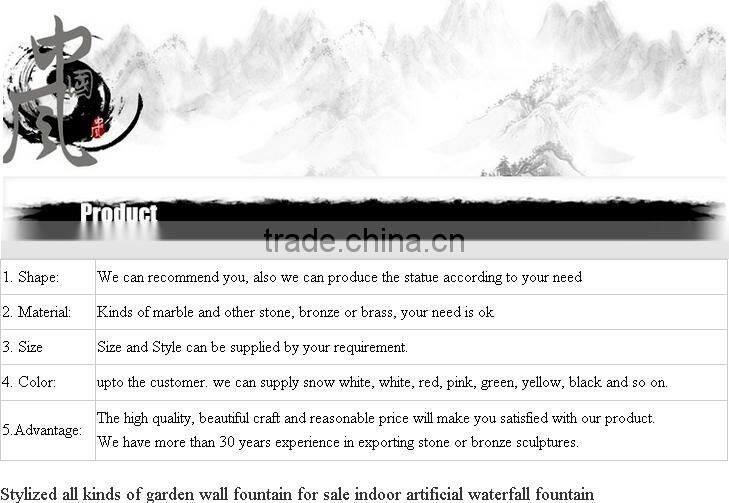 Hot sale Stylized all kinds of garden wall fountain indoor artificial waterfall fountain