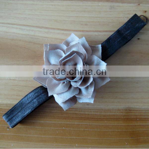 Korean girl flower headbands with satin ribbons