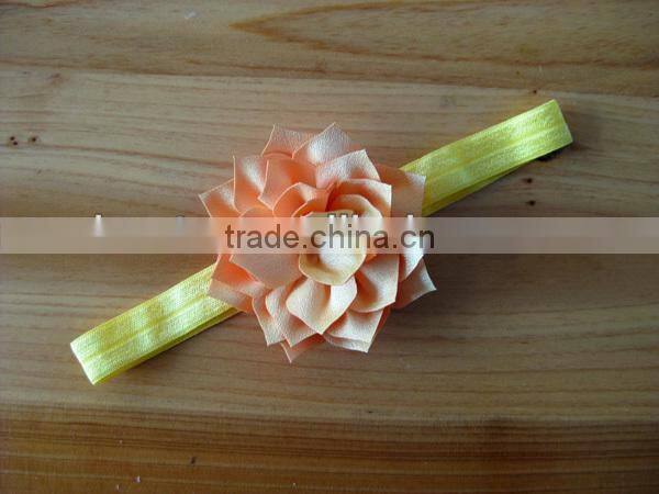 Korean girl flower headbands with satin ribbons
