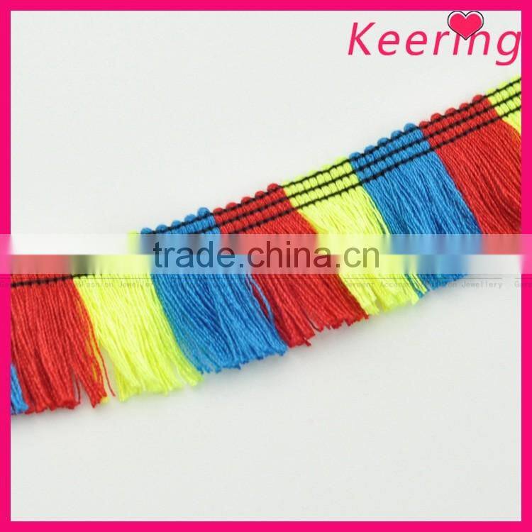 Fashion colorful tassel fringe trimming for curtains home textile WTPB-066