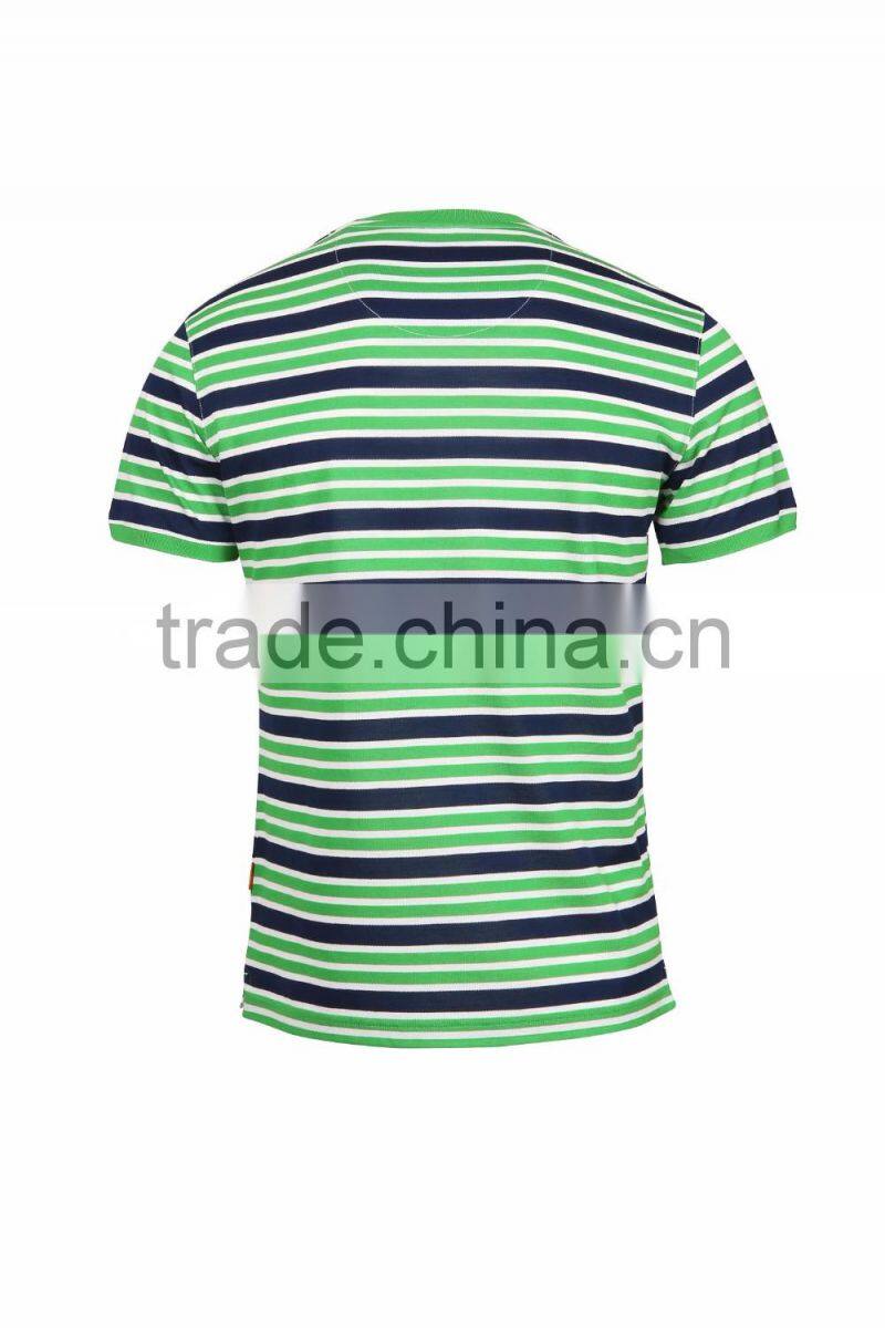wholesale mens flat knit striped brand cotton t shirt