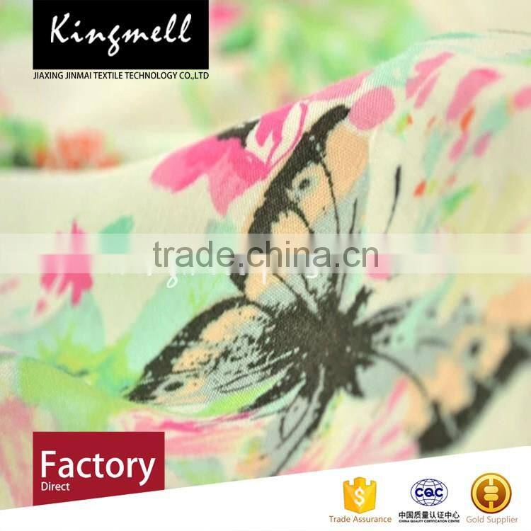 Factory direct floral digital print 100% cotton fabric with butterfly pictue