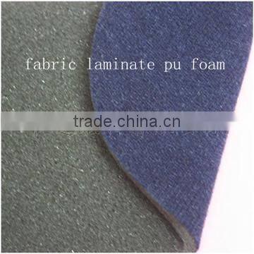 velour/velvet fabric laminated pu foam for footwear