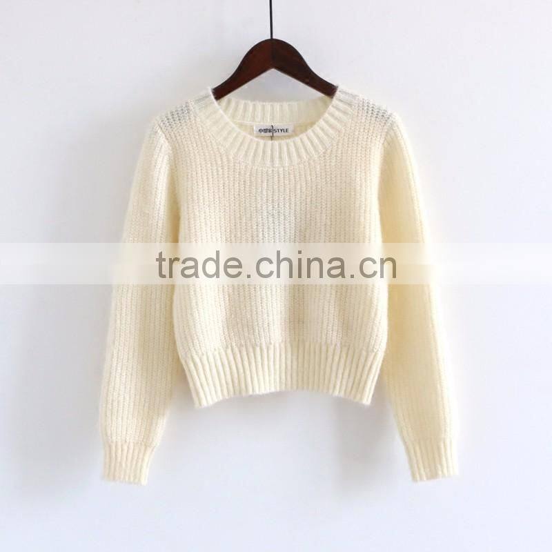 2016 customized manufacture fashionable Wholesale korean style women spring autumn winter plain color ladies sweater