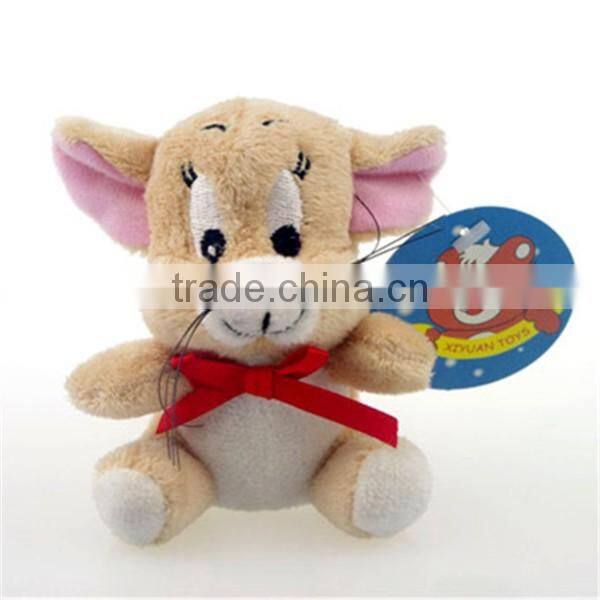 Factory Supply Cheap Sitting Small Mouse plush keychain