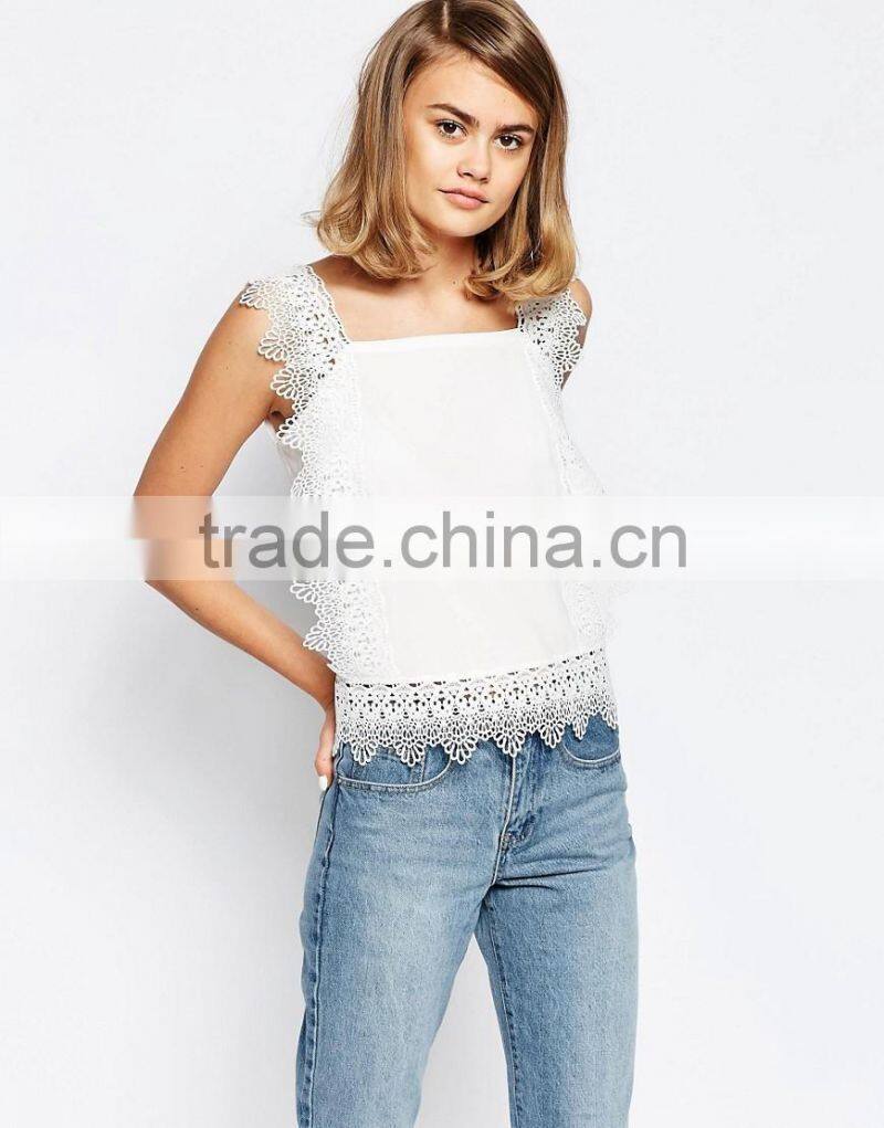 sleeveless women knit crochet cross back blouse tops
