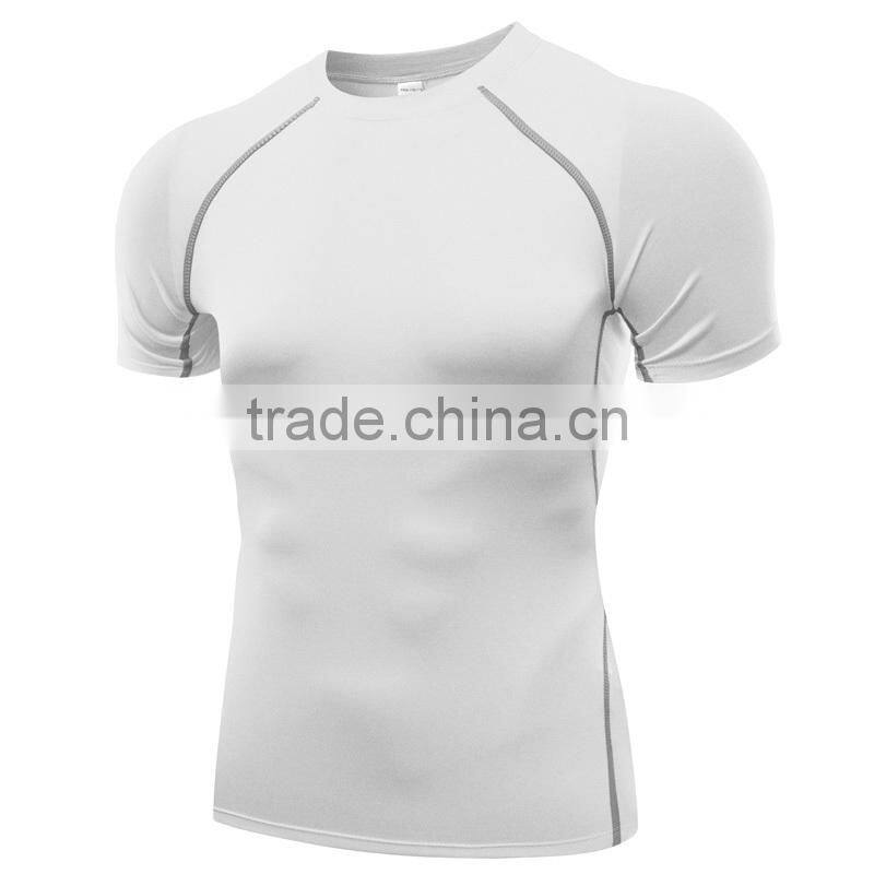 Latest new pattern short sleeve mens fitness gym sport t shirt