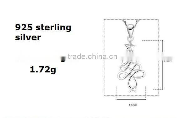 Christmas gift 925 Sterling Silver hang christmas trees Pendant