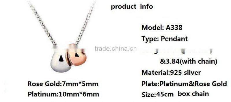 925 sterling silver fashion waterdrop shape pendant necklace