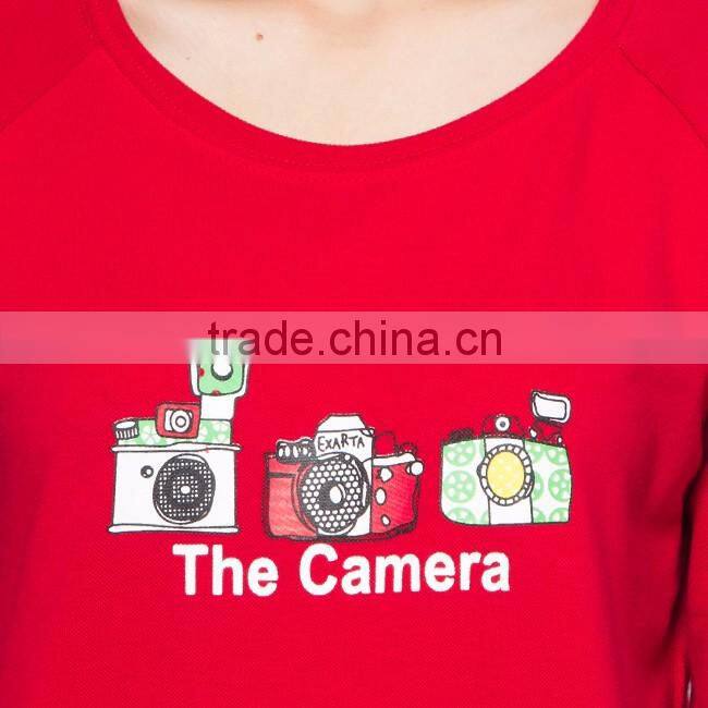 Lady t-shirt ,long sleeve round neck t shirt for women