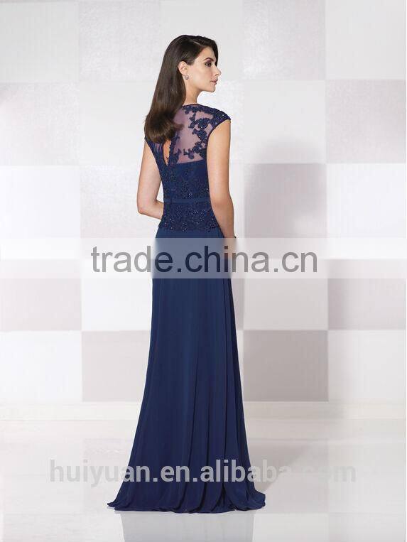 royal blue lace chiffon scoop neck sexy mother of the bride