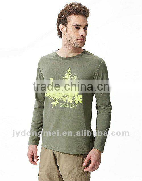mens casual round collar long sleeve